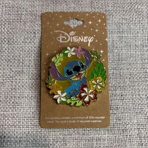 Disney Lilo & Stitch Floral Circle Stitch Portrait Enamel Pin